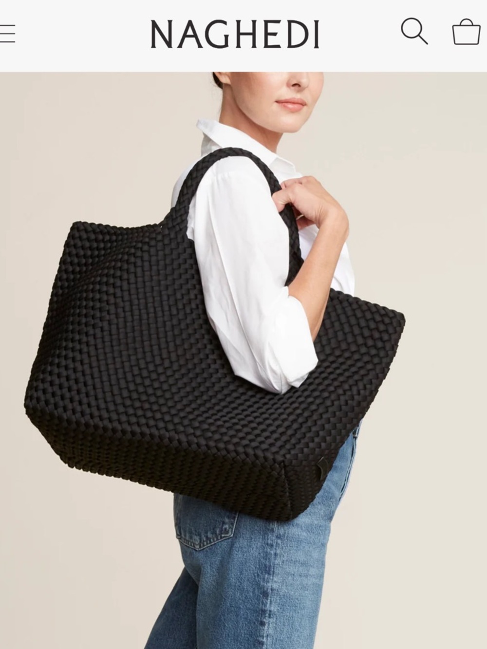 NAGHEDI St. Barths Large Tote Deep Green - Picture 3 of 4
